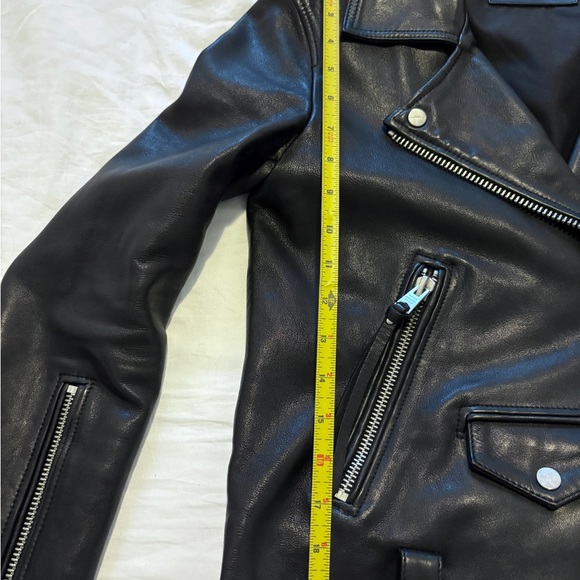 All Saints Black Leather Moto Jacket - Picture 6 of 8